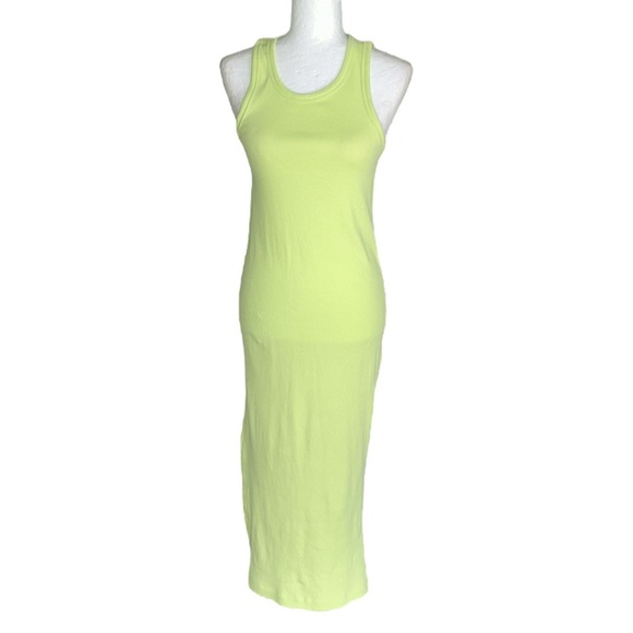 COS Yellow Green Ribbed Organic Cotton Tank Maxi Dress - S - Picture 15 of 15